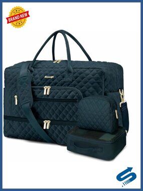 Women Travel Duffle Bag Carry On Weekender Gym Bag with Wet Pocket